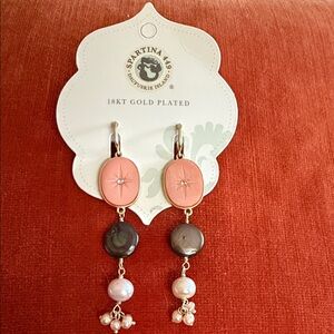 Spartina 449 Linden Dangle Earrings Pink Mother of Pearl